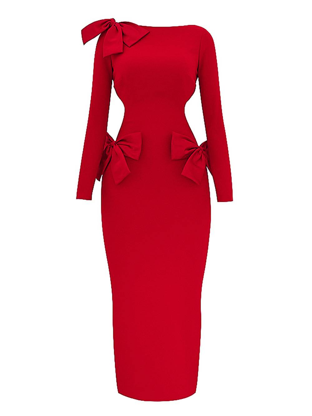 Anastasia® | Elegant cotton dress with red bow