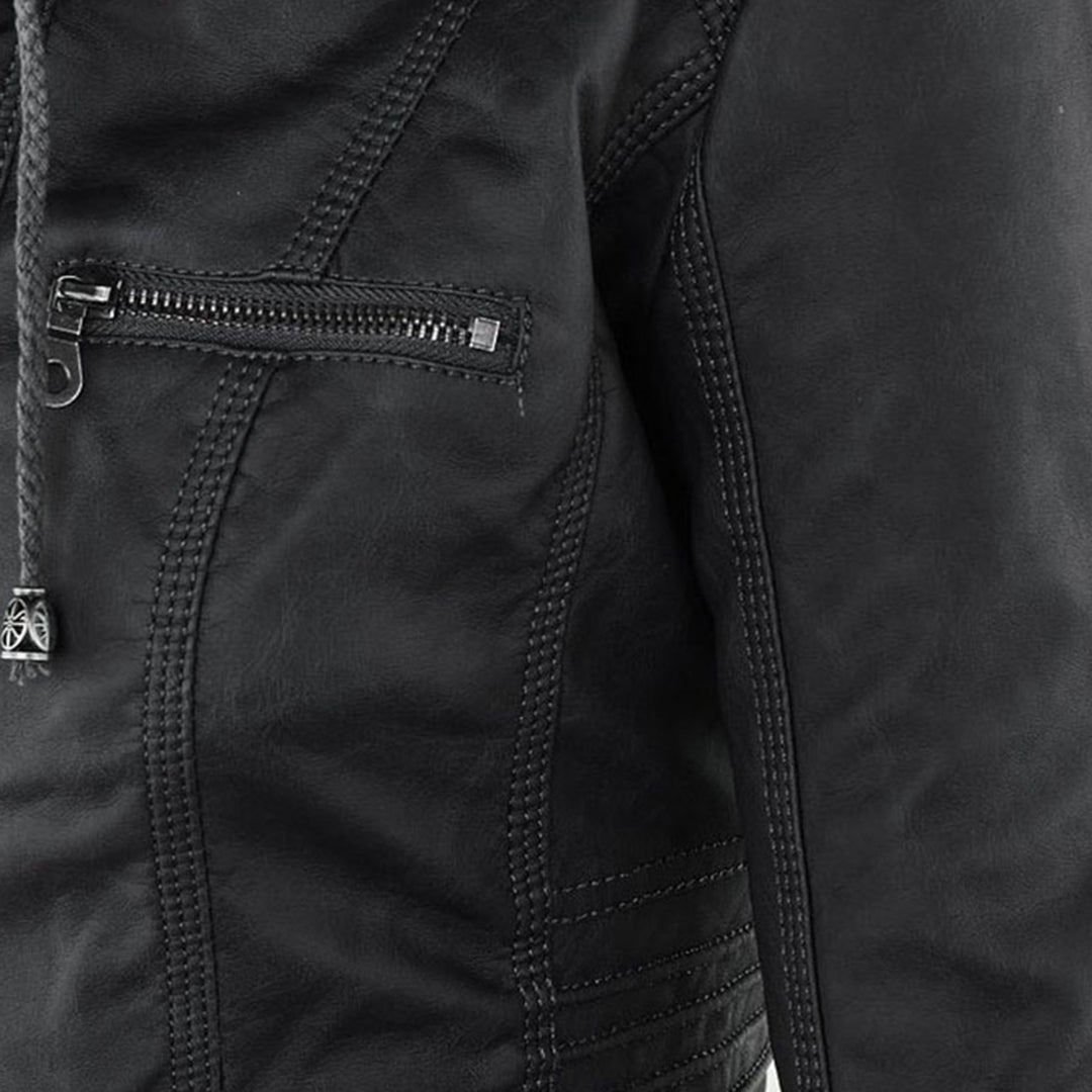 Eileen | Women's Hooded Slim Fit Biker Jacket