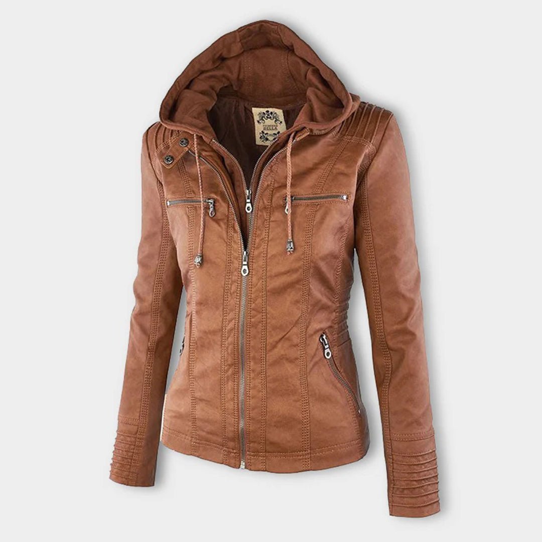 Eileen | Women's Hooded Slim Fit Biker Jacket