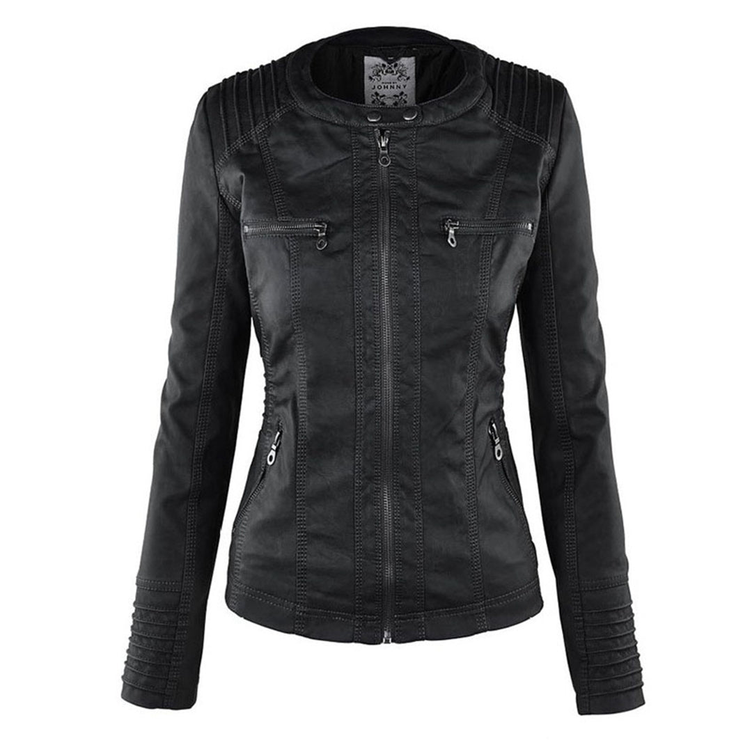 Eileen | Women's Hooded Slim Fit Biker Jacket