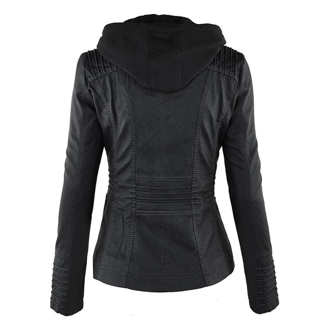 Eileen | Women's Hooded Slim Fit Biker Jacket