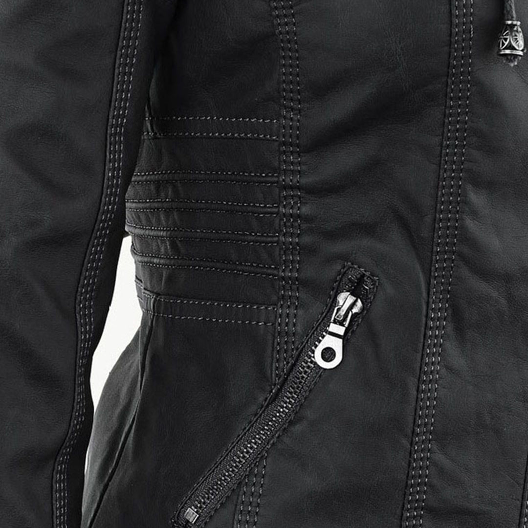 Eileen | Women's Hooded Slim Fit Biker Jacket