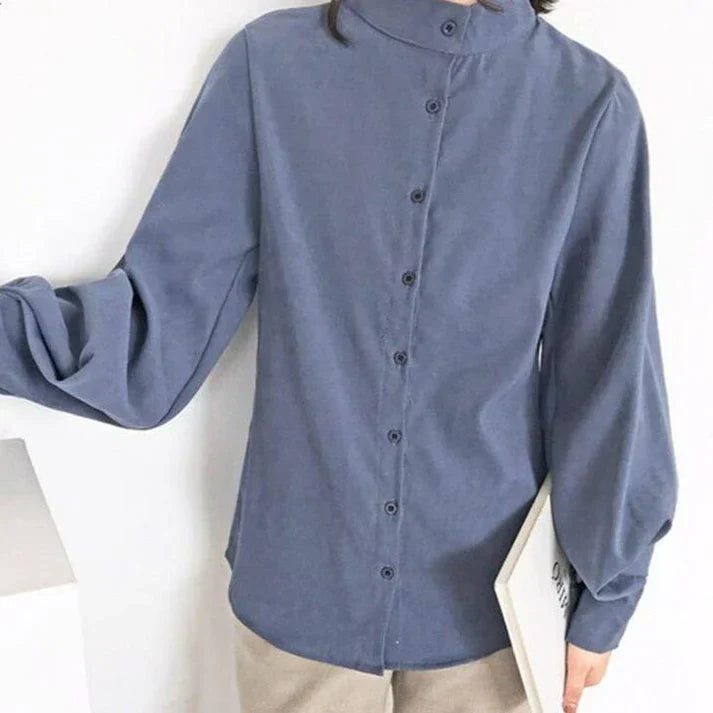 Buchey® | Classic Turtleneck Blouse With Balloon Sleeves