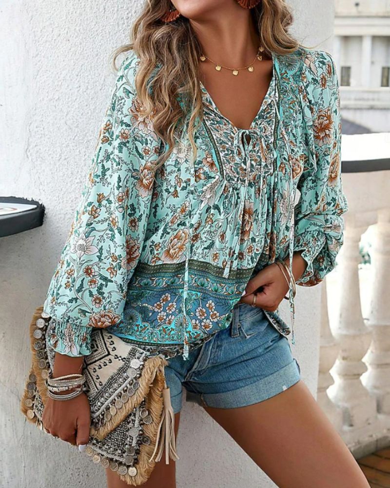Aspasia® | Floral Long Sleeve Blouse For Summer
