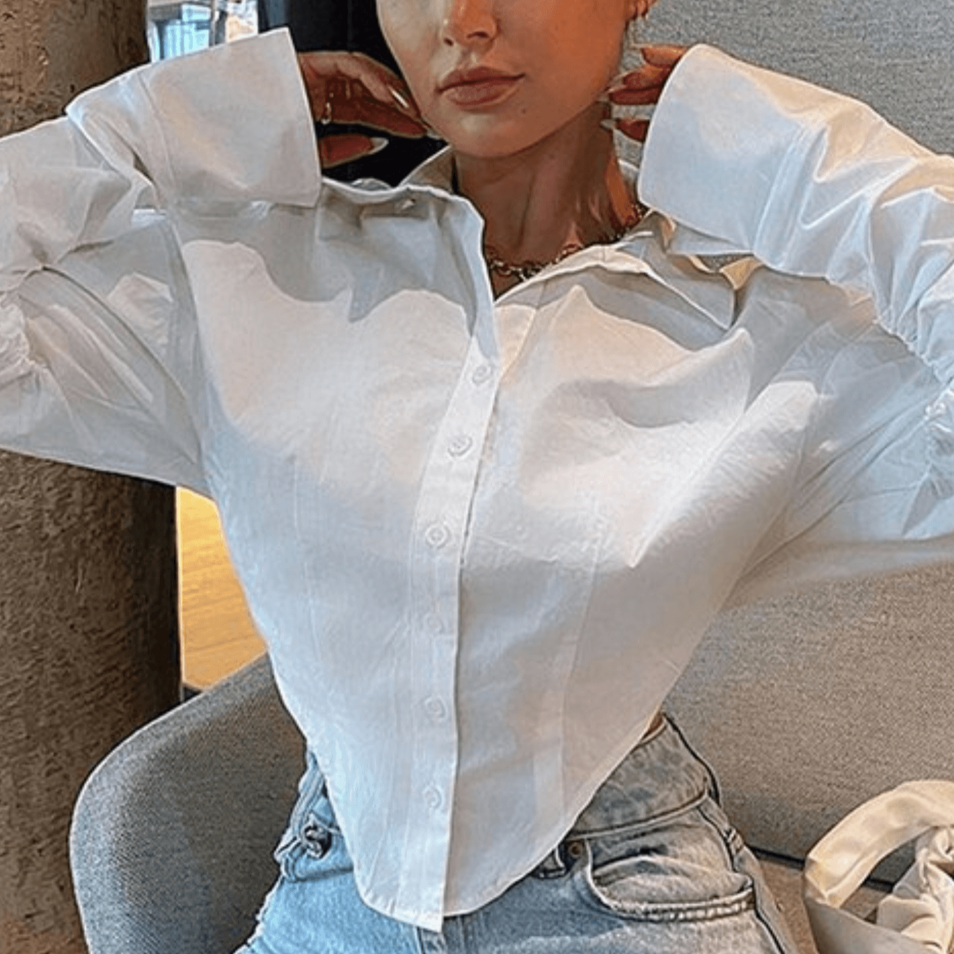 Brussells® | Long-Sleeved Blouse With Triangle Bottom