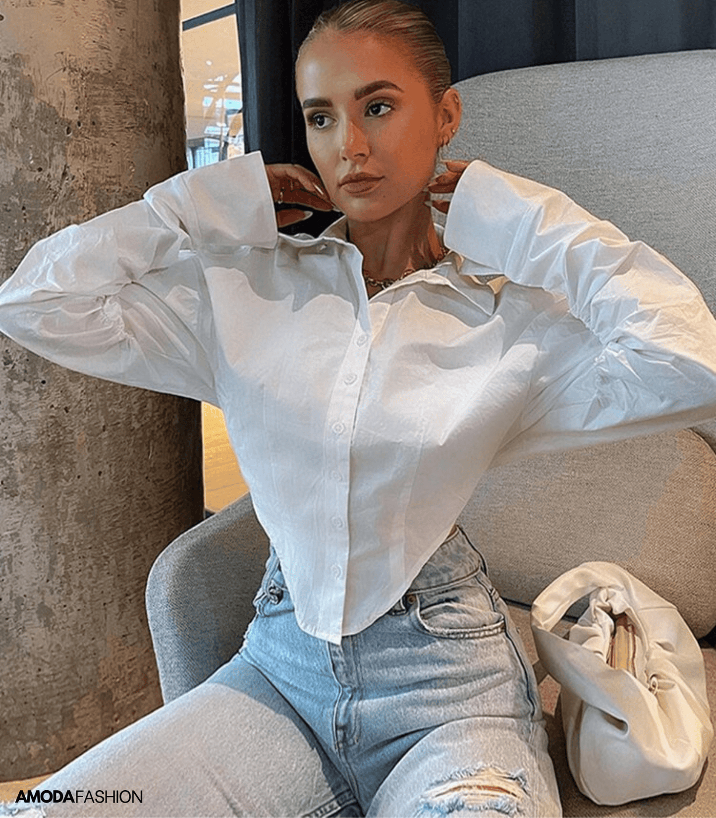 Brussells® | Long-Sleeved Blouse With Triangle Bottom