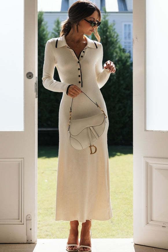 Elena® | Lauren midi dress with button closure and collar
