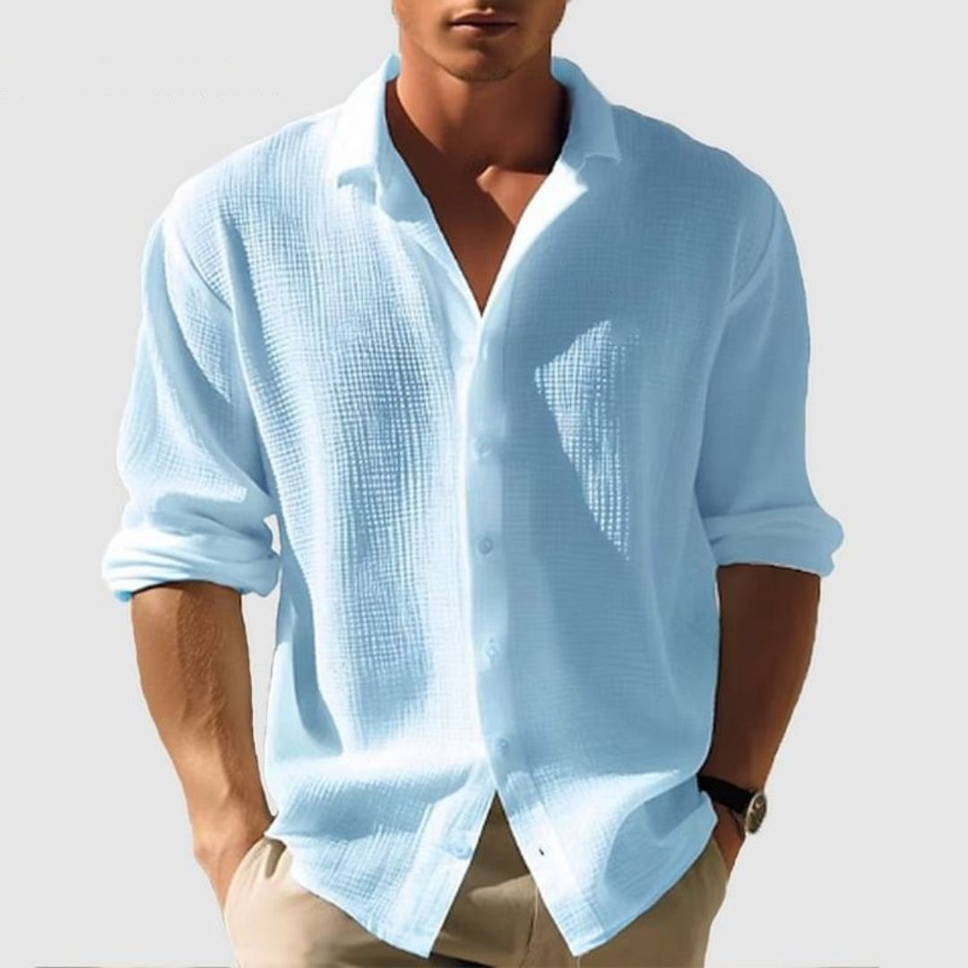 Jayden | Men's Casual Cotton Waffle Shirt with Long Sleeves