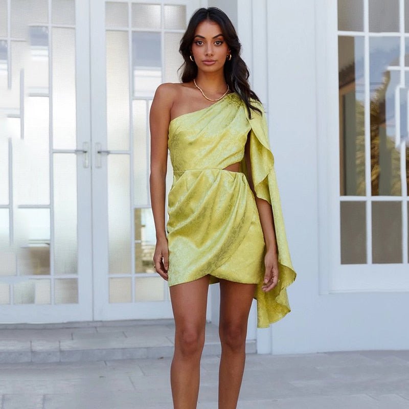 Alondra® | One-Shoulder Satin Dress