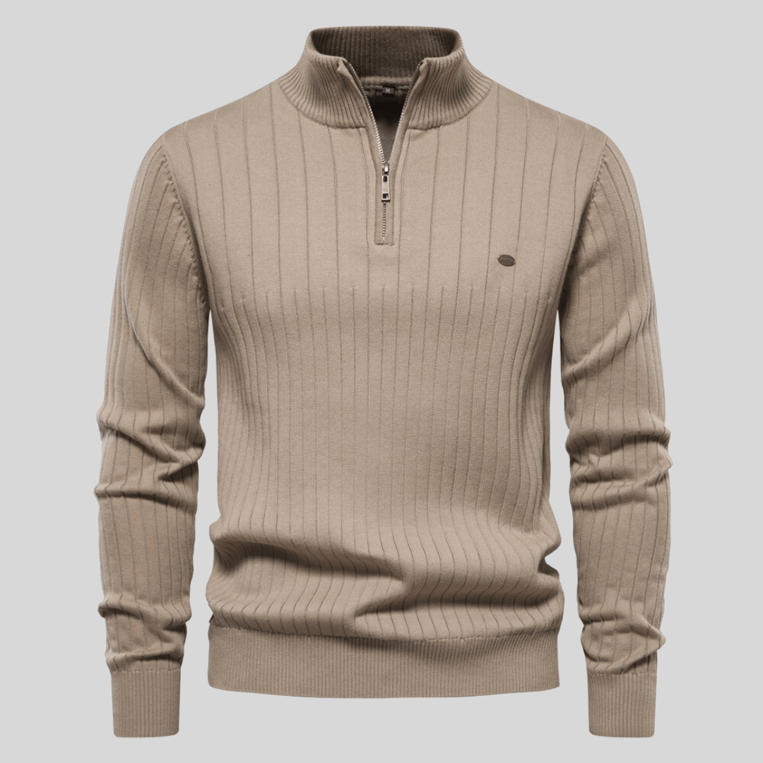 Kris | Men's Quarter-Zip Ribbed Sweater