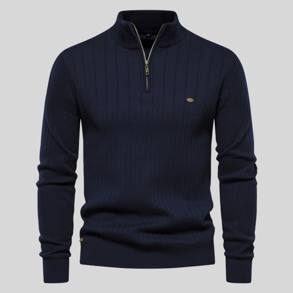 Kris | Men's Quarter-Zip Ribbed Sweater