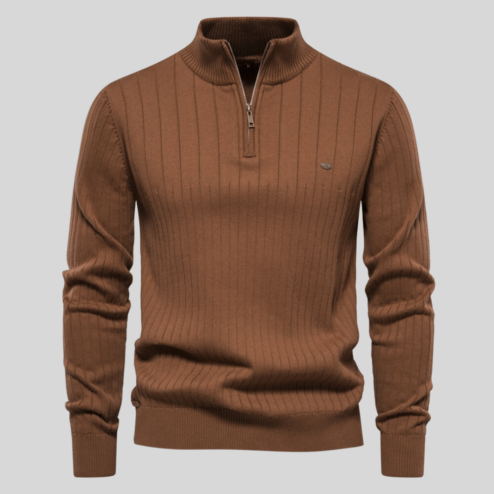 Kris | Men's Quarter-Zip Ribbed Sweater