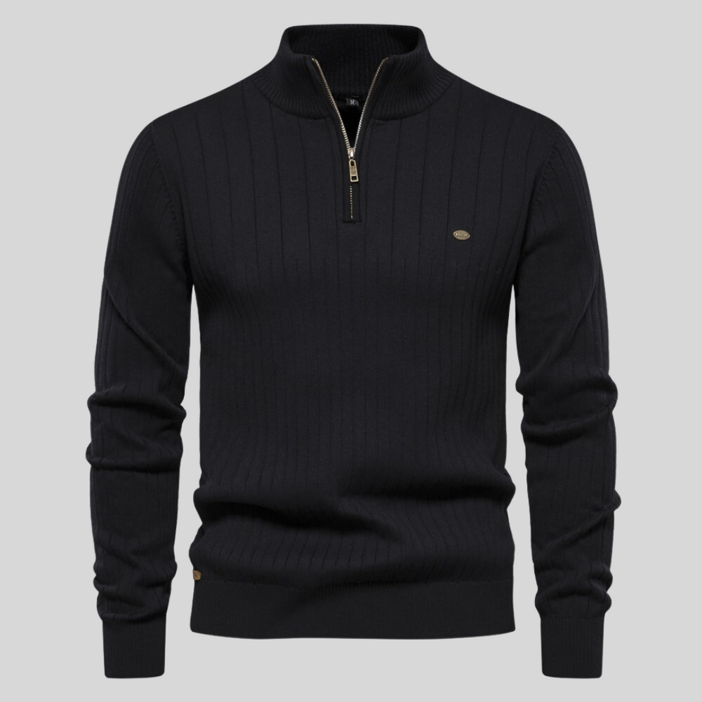 Kris | Men's Quarter-Zip Ribbed Sweater