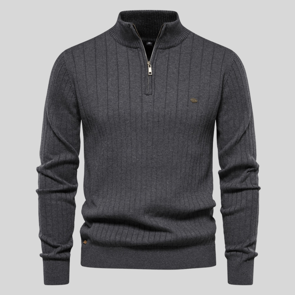 Kris | Men's Quarter-Zip Ribbed Sweater