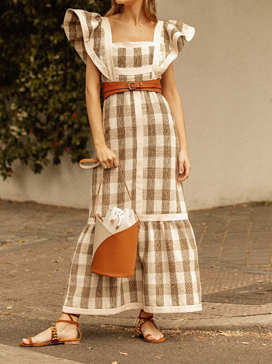 Elisa® | Elegant Checkered Dress