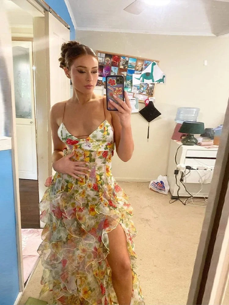 Mariah | Romantic Floral Maxi Dress with Ruffled Tiers