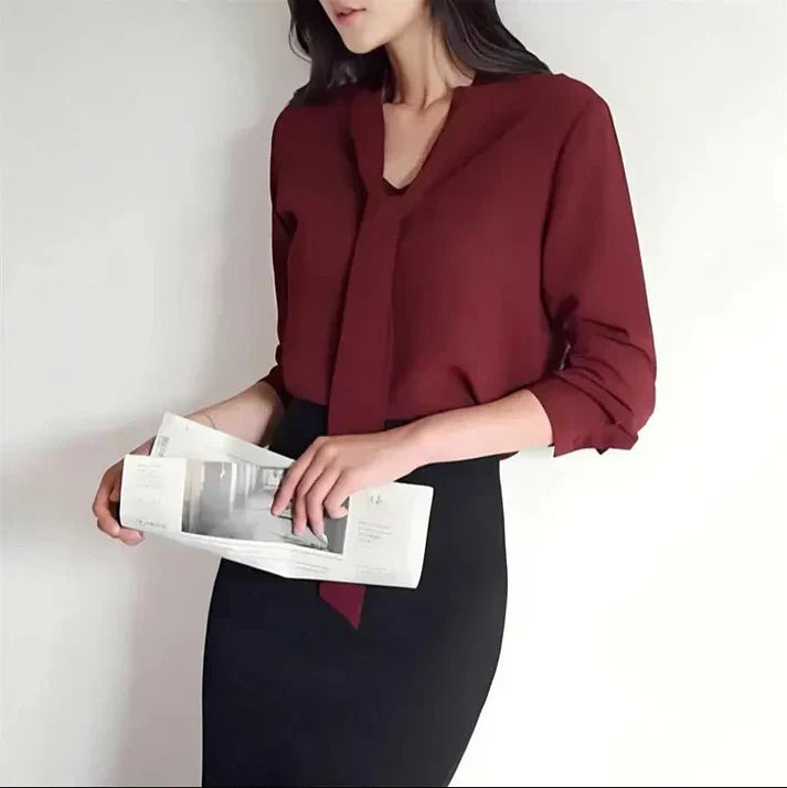 Bryndal® | Women Bow Tie Long Sleeve Blouse