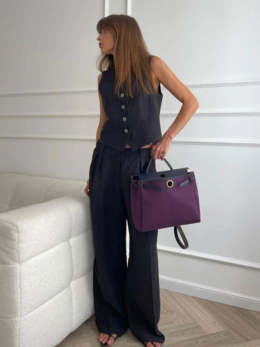 Delia® | Two-piece set consisting of a cotton vest and trousers