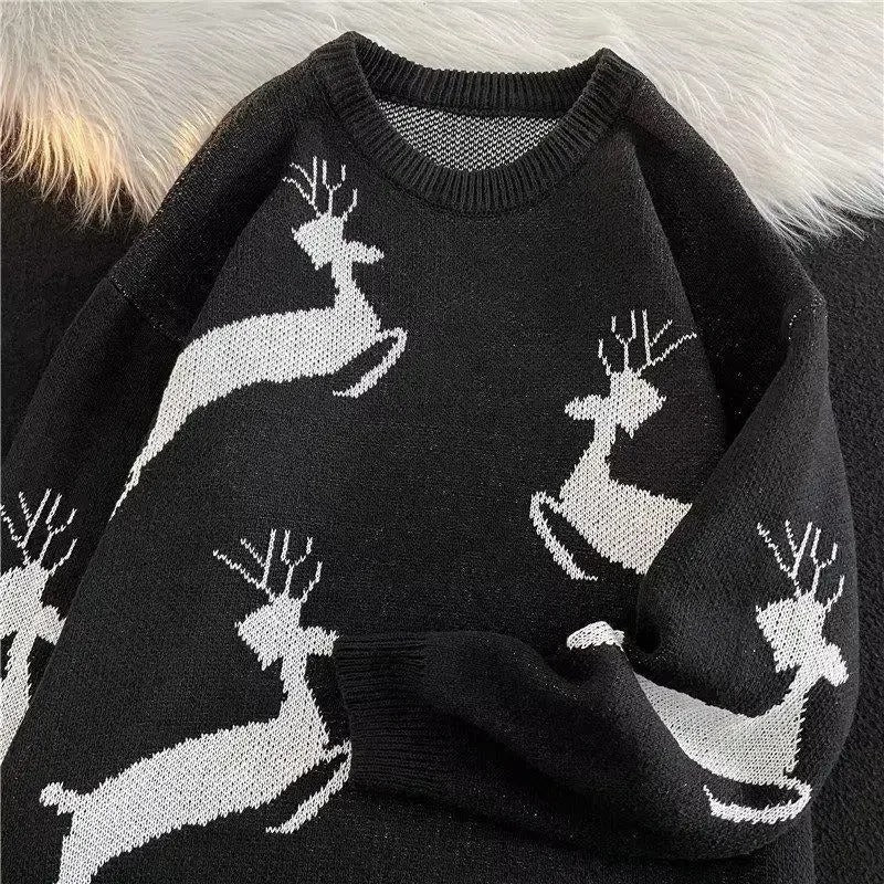 Bruna® | Warm knitted sweater with a Christmas deer pattern for women
