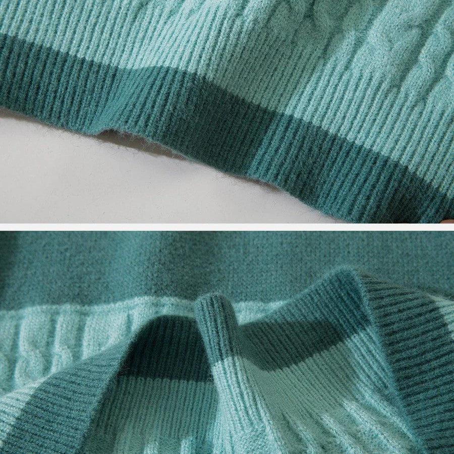 Aranza® | Cable sweater with a pastel cloud pattern