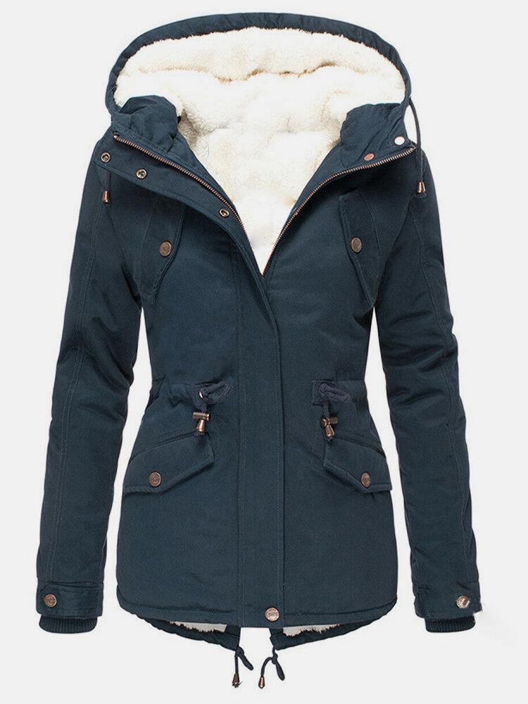 Delfina | Warm waterproof winter jacket with cape and step design