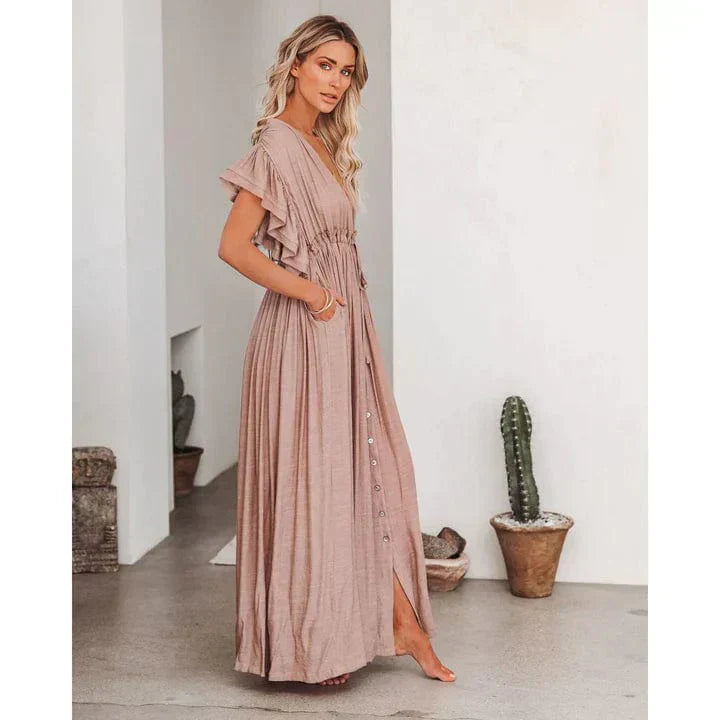 Briar® | Maxi Taupe Ibiza Dress