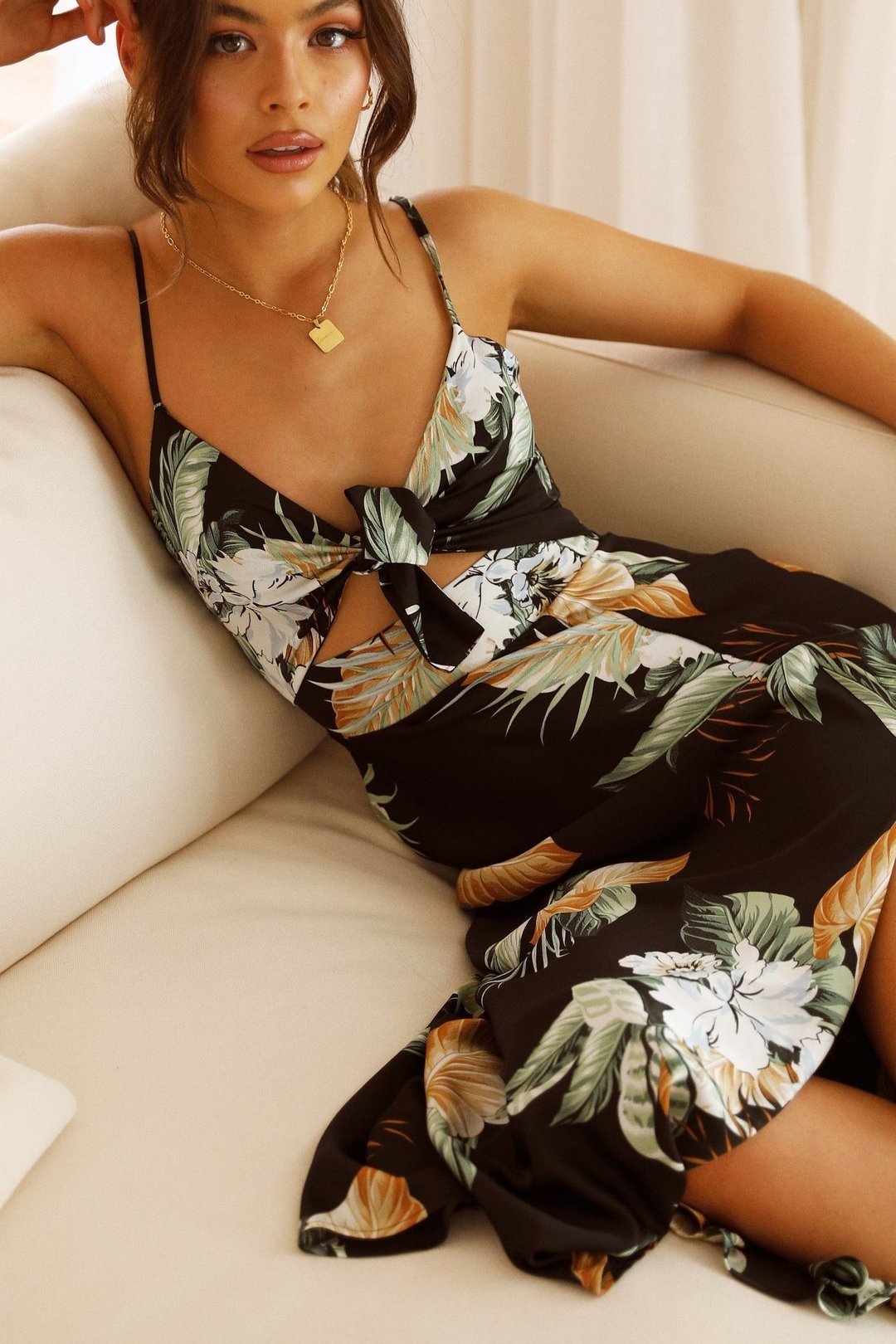 Alicia® | Printed Maxi Slip With Knot