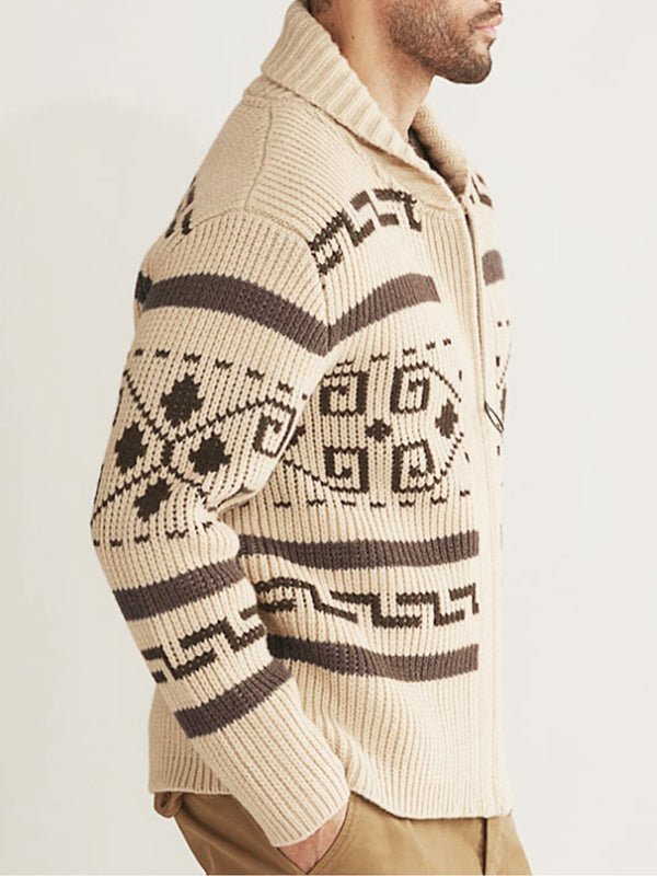 Joel | Men's Shawl Collar Patterned Cardigan