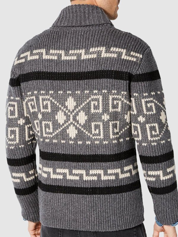 Joel | Men's Shawl Collar Patterned Cardigan