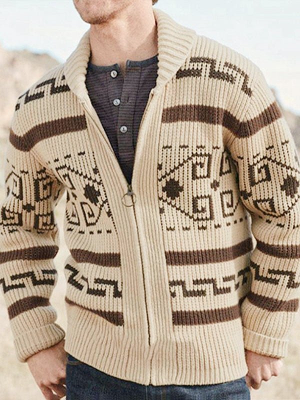 Joel | Men's Shawl Collar Patterned Cardigan