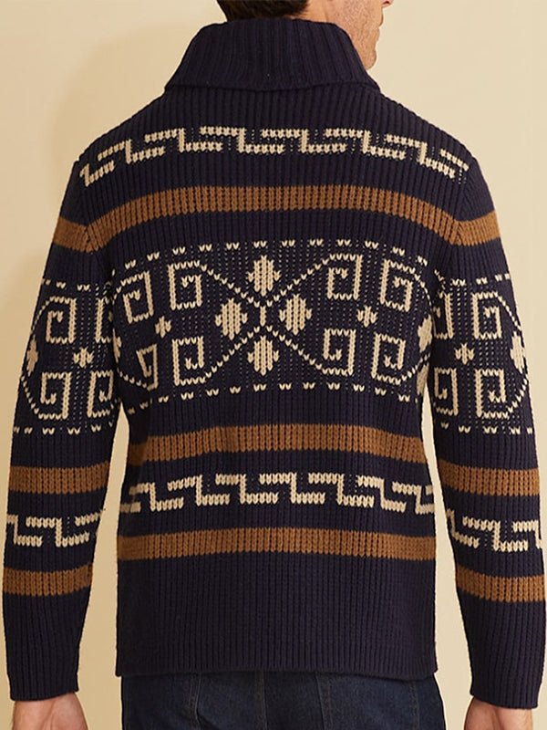 Joel | Men's Shawl Collar Patterned Cardigan