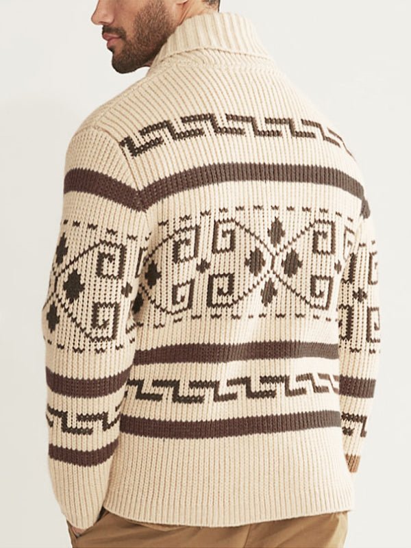 Joel | Men's Shawl Collar Patterned Cardigan