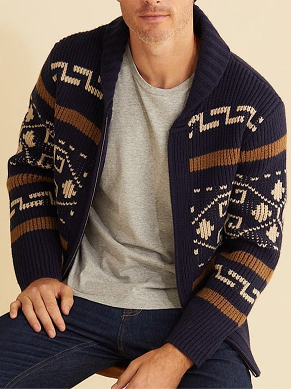 Joel | Men's Shawl Collar Patterned Cardigan
