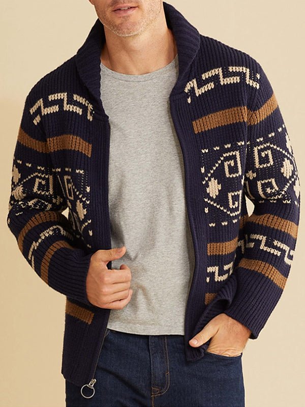 Joel | Men's Shawl Collar Patterned Cardigan