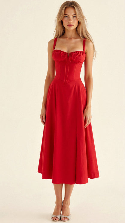 Margaret | Corset Midi Dress - Elegant, figure-flattering style