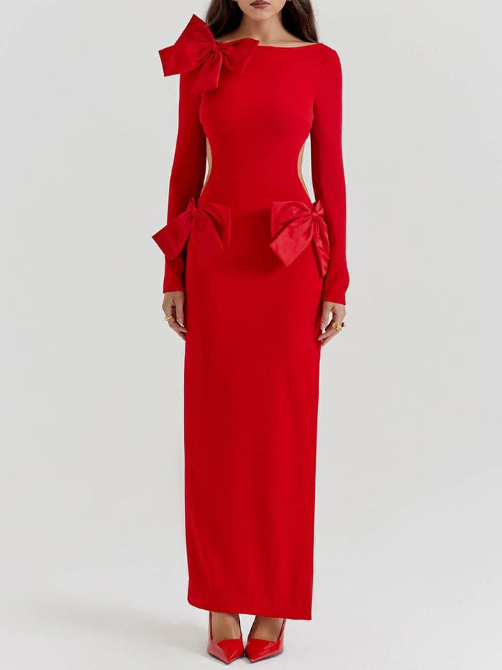 Anastasia® | Elegant cotton dress with red bow