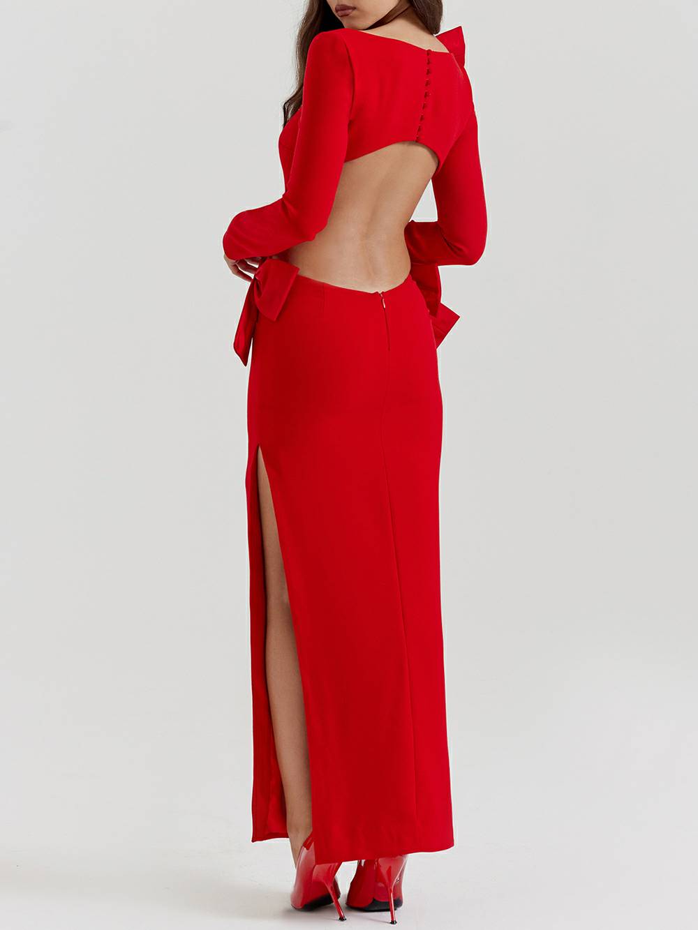 Anastasia® | Elegant cotton dress with red bow