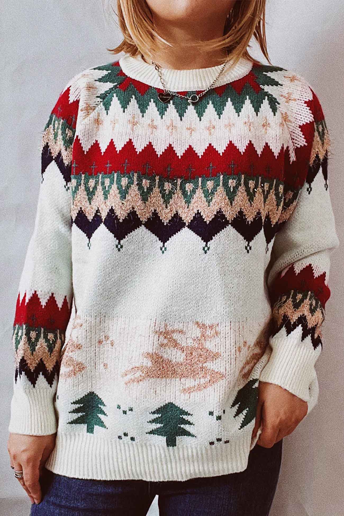 Alicia® | Drop Shoulder Crew Neck Long Sleeve Sweater