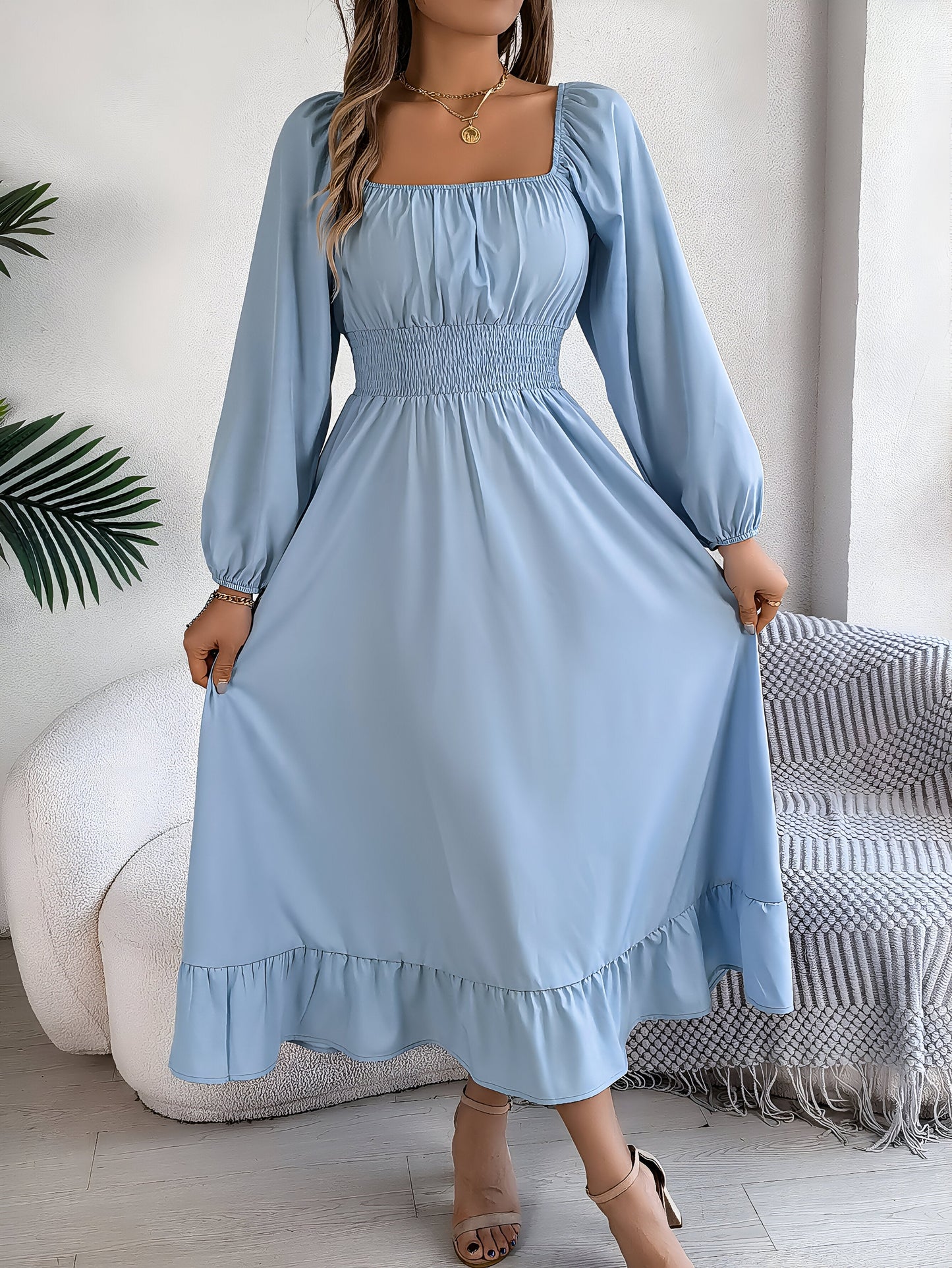 Alicia® | Women's High Waist Ruffle Bridesmaid Dress