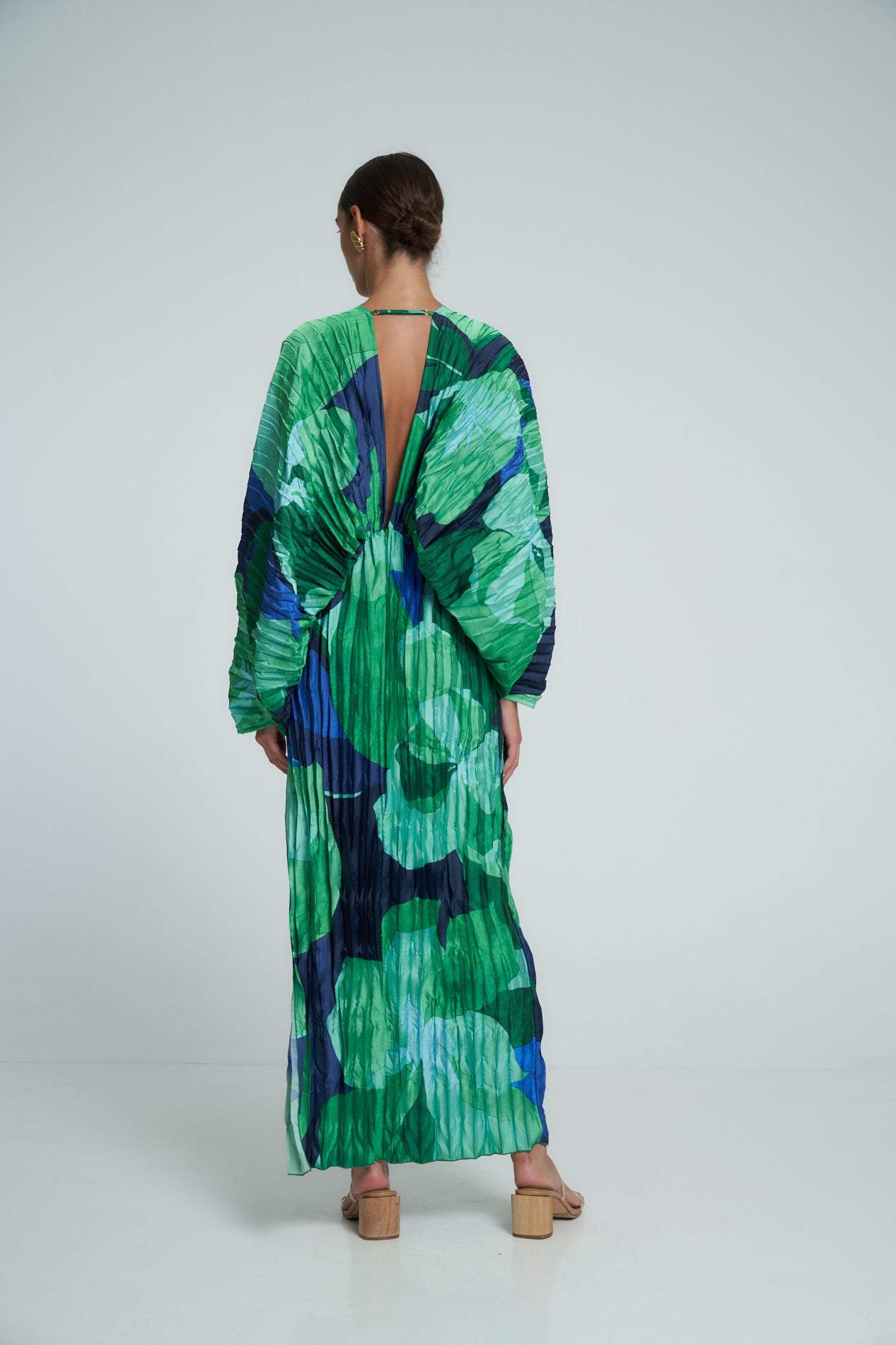 Ana María® | Printed Ruffled Maxi Bodycon Dress