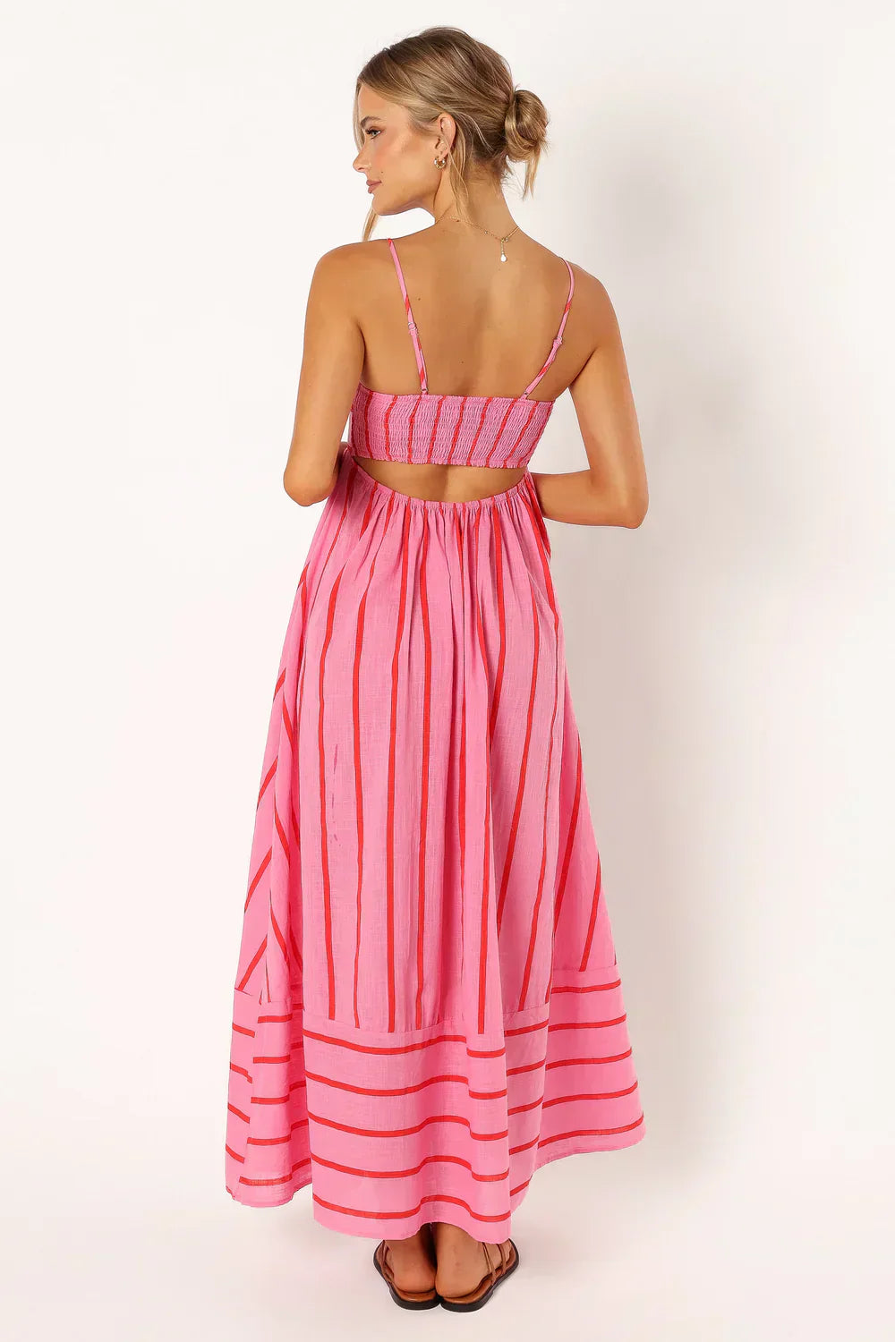 Alina® | Casual long striped dress with spaghetti straps