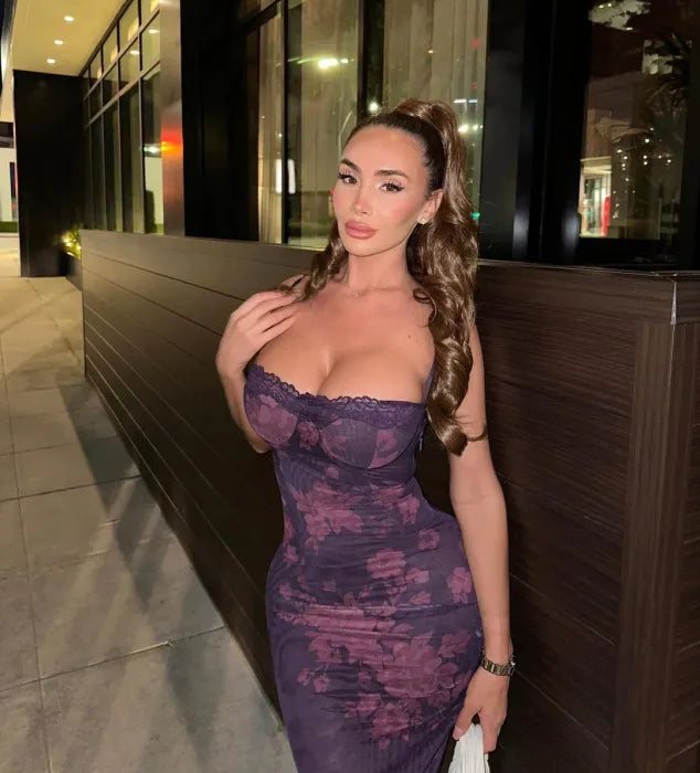 Charlene | Elegant Sheer Maxi Dress in Earthy Tones