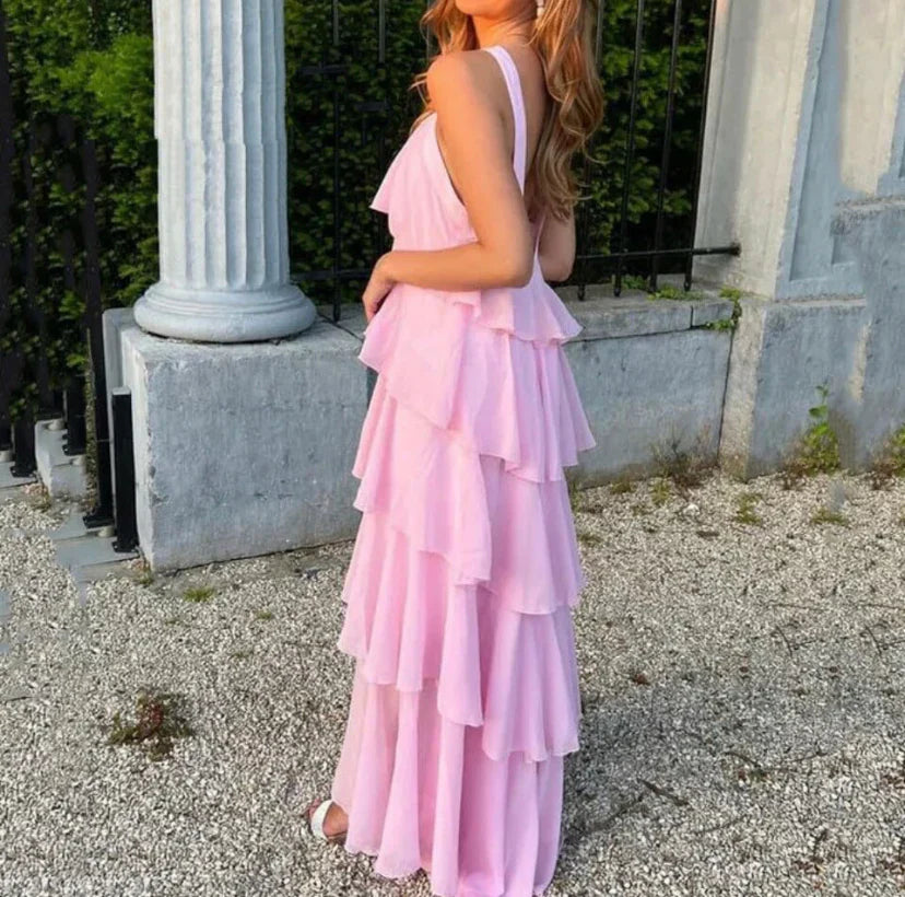 Melinda | Elegant Maxi Dress with Floral Accents