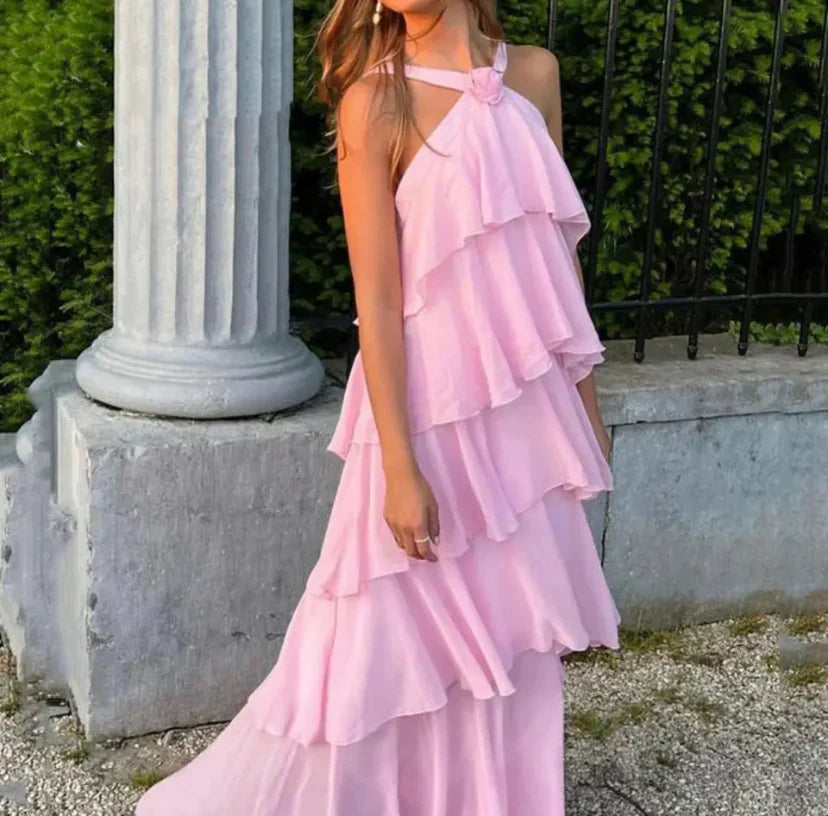 Melinda | Elegant Maxi Dress with Floral Accents