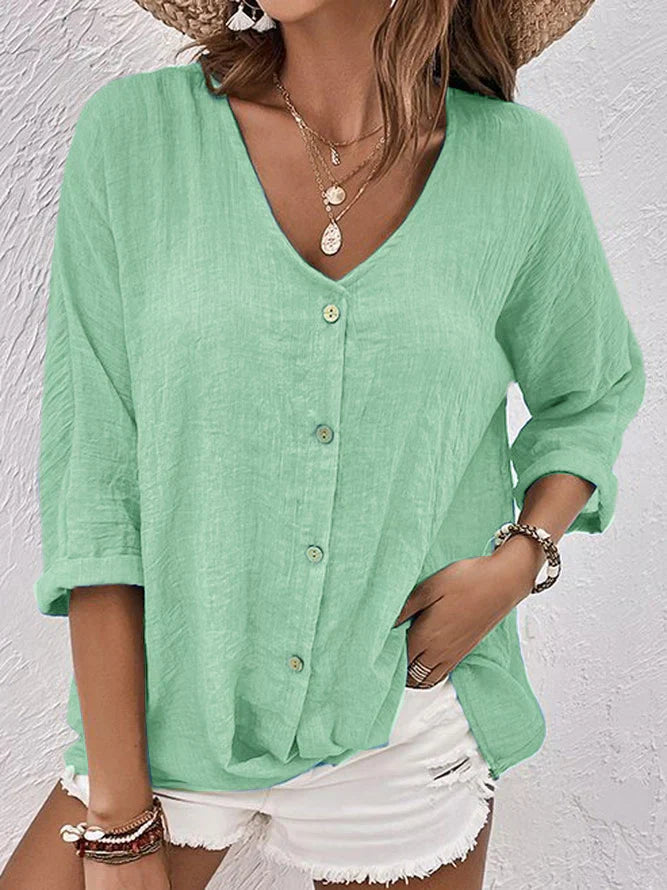 Brunskill® | Linen Shirt With V-Neck