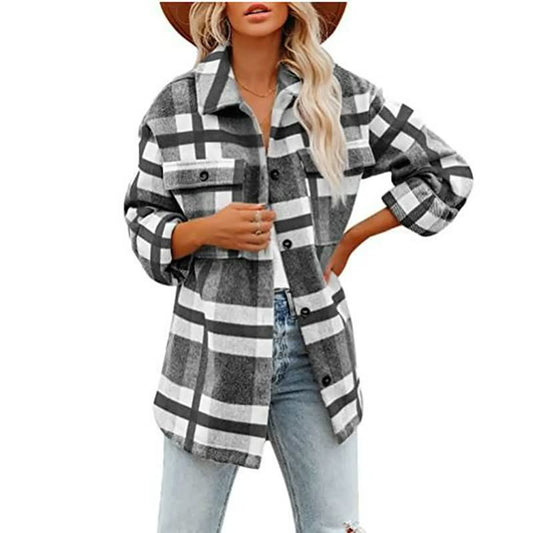 Brna® | Blouse Comfortable Checked Blouse For Women With A Stylish Design