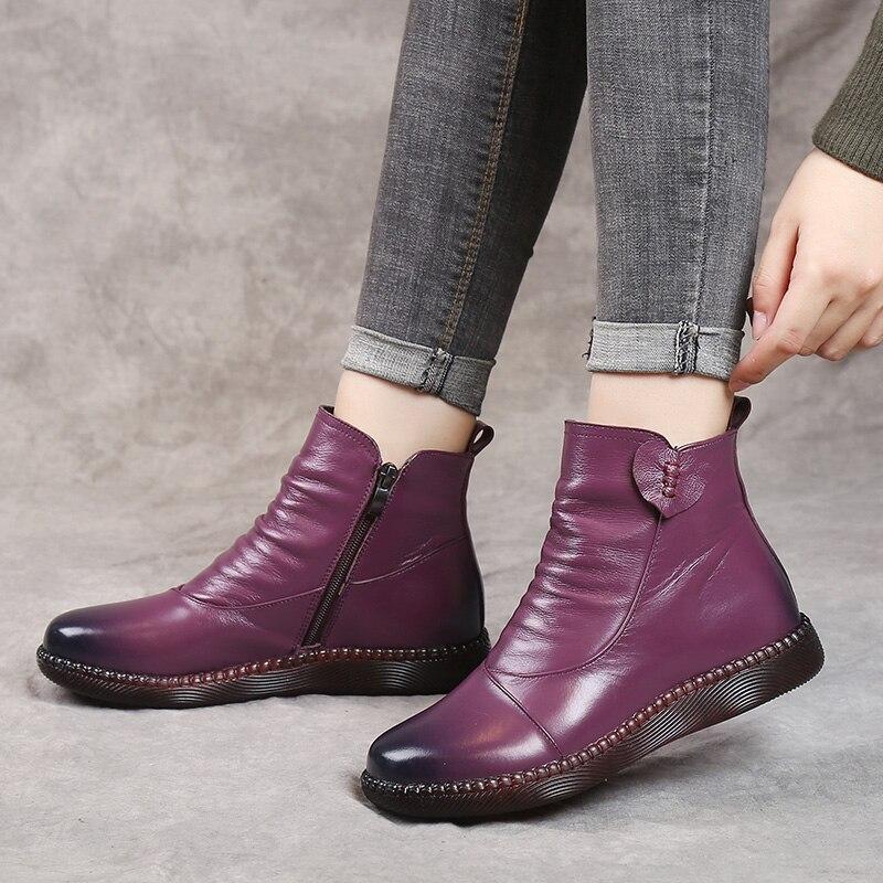 Women’s Ankle Boots – Sleek Fit – Leather – Ruched Front – Side Zipper – Casual Style