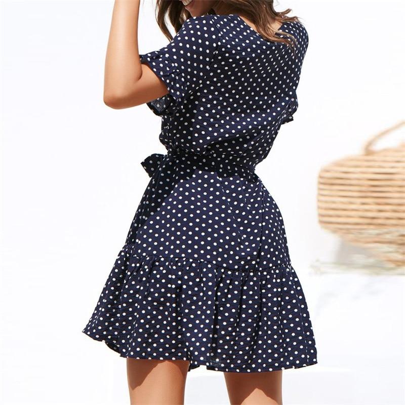 Dominga® | Short Sleeve Dress With Polka Dot