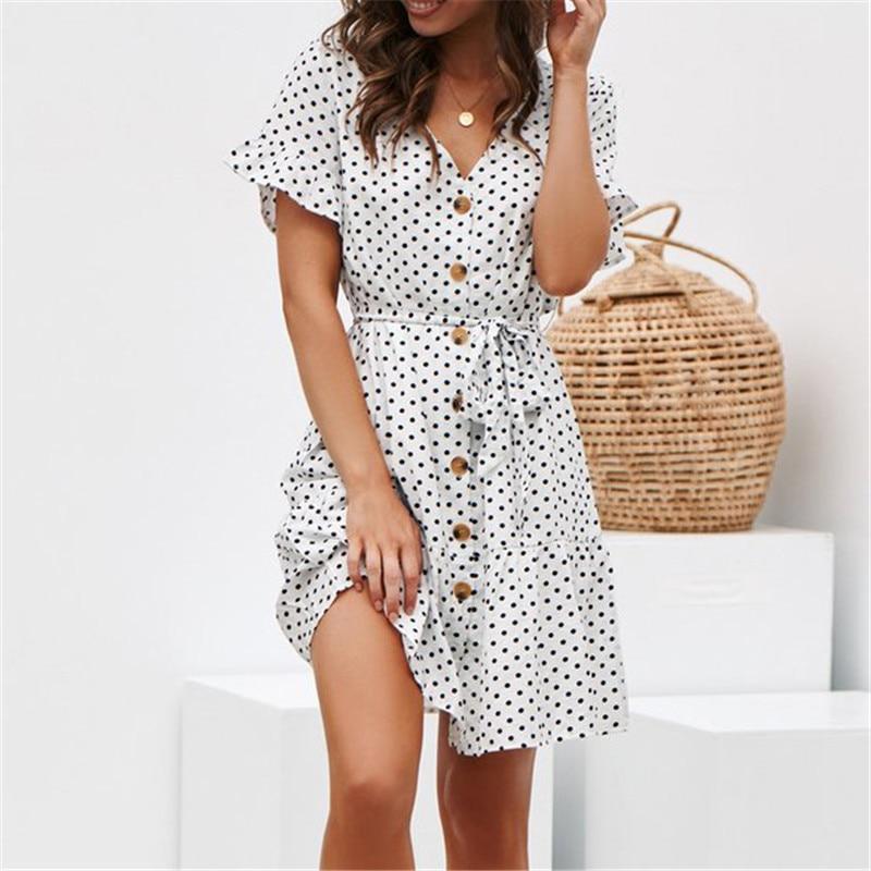 Dominga® | Short Sleeve Dress With Polka Dot