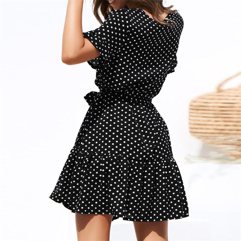 Dominga® | Short Sleeve Dress With Polka Dot